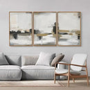 SIGNINART Beige Abstract Framed Canvas Wall Art Set, Black and White Textured Art Prints, Paint Strokes Minimalist Shapes Wall Decor, Neutral Modern Art Paintings for Living Room, Bedroom, Office 16"x24"x3 by CozyNest Decor