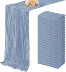 20 Pack Dusty Blue 10FT Cheesecloth Table Runner Rustic Gauze Fabric Cheese Cloth Table Runner for Wedding Bridal Baby Shower Table Decor 20 x 120 Inch Long Boho Sheer Birthday Party Table Decorations by CozyNest Decor