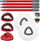 Spin Mop Head Replacement,Iron Spin Handle,Brush and Base Compatible with O Cedar EasyWring 1 Tank System,Microfiber Mop Refills and 30-58" Handle Combo Set to Floor Cleaning(White,1 Tank) by CozyNest Decor