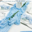 20 Pack Baby Blue Cheesecloth Table Runner 20 x 120 Inch Long Rustic Gauze Cheese Cloth Table Runner for Wedding 10FT Bridal Baby Shower Table Decorations Boho Fabric Sheer Birthday Party Table Decor by CozyNest Decor