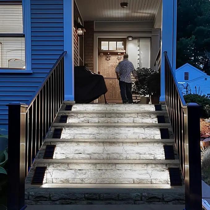 Solar Step Lights - 12 Pack, Waterproof IP67, Deck & Staircase Lights, Patio & Front Step (Cool Brown), photo 5 of 8