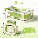 Baby Bathtub, Collapsible Newborn Bathtub for Infant to Toddler 0-24 Months with Soft Cushion and Thermometer,Portable Travel Newborn Tub with No-Slip Feet, Baby Shower Gifts,Green by TinyTreasures Baby Boutique