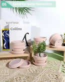 vensovo 5.7 Inch Pink Terracotta Shallow Succulent Pots - 6 Pack Terra Cotta Clay Pot with Saucer, Cacuts Indoor and Outdoor Planters with Drainage Hole by GreenHaven Gardens