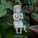 Goodeco Fishergirl Statue Garden Decor - 11" Little Fishing Guy for Koi Pond or Waterfalls, Poolside Statue with Glow in Dark Pebbles Included, Great Gifts for Mom, Women or Birthdays, Gift Ideas by GreenHaven Gardens