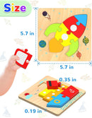 Yetonamr Wooden Toddler Puzzles Gifts Toys for 1 2 3 Years Old Boys Girls, 6 Vehicle Shape Montessori Toys Educational Blocks Kids Gift Baby Learning Toy Age 1-3, 2-4 by TinyTreasures Baby Boutique