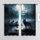 Wolf Blackout Curtains for Boys Girl Bedroom Decor,Dreamy Forest Full Moon Wolf Pack Thermal Insulated Grommet Drapes Darkening Window Curtain for Living Room Home 42x63 inch by TinyTreasures Baby Boutique