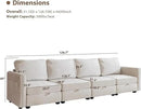 mestyl Modular Sectional Sofa Convertible Sofa Couch Set with Storage for Living Room, Modern 4 Seater Modular Sectional Couch (Beige) by CozyNest Decor