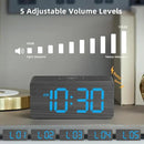 uscce Wooden Digital Alarm Clocks for Bedrooms: Dimmable Dual Alarm Clock with Large Numbers for Bedside Desk - Loud Alarm for Heavy Sleepers with Volume Control - Wood Decor & Gifts by CozyNest Decor