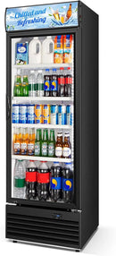 Commercial Beverage Refrigerator, 24 Inch Beverage Fridge, 15 Cu. Ft. Drink Fridge, Display Refrigerator Glass Door, Commercial Display Fridge with Customizable Light Box for Shops, Restaurants, Bars by CozyNest Decor