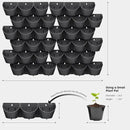 Worth Garden Upgraded 12 Sets (36-Pocket) Self Watering Stackable Vertical Planters - Wall Mounted Plastic Plant Grow Pots fr Strawberries Flowers Herbs - Indoor Outdoor Green Wall Decoration (Black) by CozyNest Decor