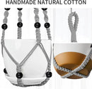 3 Pack Macrame Plant Hanger - 43"/35"/29" Different Sizes, Hanging Planter Basket Flower Pot Holder for Indoor Outdoor, with Wood Beads, Boho Home Decor, Gray (POTS NOT Included) by GreenHaven Gardens
