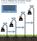 92 Inch Outdoor Shepherd Hooks with 5 Pronger Base (2 Packs), Adjustable Heavy Duty Garden Hanging Stand Holder for Bird Feeders Lanterns Planter Hanger, Matte Black by GreenHaven Gardens