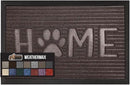 GORILLA GRIP 100% Waterproof All-Season WeatherMax Doormat, 47x35, US Designed Natural Rubber, Stain and Fade Resistant, Low Profile Indoor Outdoor Door Mats, Easy Clean Patio Mat, Espresso Home Paw by CozyNest Decor