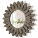 Honiway Farmhouse Wall Decor Mirror 12 inch Sunburst Boho Wood Mirror Rustic Home Decor Room Decoration for Bedroom Living Room Weathered Grey by CozyNest Decor