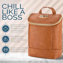 Itzy Ritzy Insulated Bottle Bag – Keeps Bottles Warm or Cool - Holds 3 Bottles & Features Interior Pocket for Ice Pack (Not Included), Cognac by TinyTreasures Baby Boutique