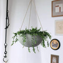 LA JOLIE MUSE Hanging Planters for Indoor Plants, Medium Hanging Planters with Drain Holes, Outdoor Hanging Flower Pots, Storm Gray, Honeycomb (10 Inch, Set of 2) by CozyNest Decor