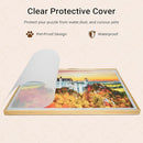 Wooden 2-in-1 Rotating & Tilting Puzzle Board for 1500 Pieces, 26"x36" Jigsaw Puzzle Table with Drawers, Cover & Lazy Susan, 60° Ergonomic Non-Slip Surface, Portable Board with 4 Sorting Trays by TinyTreasures Baby Boutique