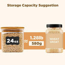Glass Food Storage Jars Square 24oz, 4 Pack Glass Jars With Bamboo Lids, Kitchen Storage Containers For Spice, Candy, Cookie, Storage For Pantry Organizers by CozyNest Decor