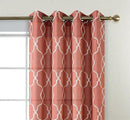 MIUCO Moroccan Embroidered Semi Sheer Curtains Faux Linen Extra Wide Grommet Window Panel Pair for Bedroom 52 x 95 Inch, Rust by CozyNest Decor