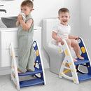 Primlect Potty Training Seat, 2-in-1 Toddler Toilet Seat with Step Stool, Ultra-Stable Potty Chair Attachment, Adjustable Seat and Step Ladder, Non-Slip Design, Splash Guard for Boys and Girls(Blue) by TinyTreasures Baby Boutique