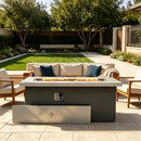 Outdoor 60-Inch Rectangular Dark Grey Concrete Fire Pit Table