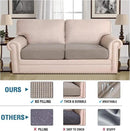 H.VERSAILTEX Super Stretch Individual Seat Cushion Covers Sofa Covers Couch Cushion Covers Slipcover Sets Thick Jacquard Textured Twill Fabric (2 Piece Medium Sofa Cushion Covers, Taupe) by CozyNest Decor