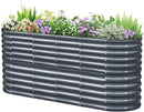 KING BIRD Raised Garden Bed 2.85 ft Tall 9 in 1 Galvanized Planter Garden Box Outdoor for Gardening, Deep Root Vegetables, Flowers 78.7X23.6X34.2 in, Dark Grey by GreenHaven Gardens