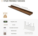 Picture Ledge Shelf, Wood Floating Shelves Set of 2, 36 inch Picture Ledge Shelves, Photo Ledge Nursery Book Shelves Wall Mounted for Living Room Kids' Room Bedroom, Color Walnut by TinyTreasures Baby Boutique