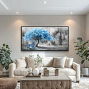 ZUITINGHUA Black Framed Canvas Wall Art For Living Room Wall Decor For Bedroom Office Wall Decoration Blue Tree Landscape Painting Black And White Picture Artwork Room Aesthetic Home Decor 20x40 In by CozyNest Decor