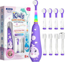 SEAGO Kids Electric Toothbrushes Rechargeable, Toddler Electric Toothbrush with Magnetic Charging, LED Observing Light, 8 Toothbrush Heads for Ages 2-4-6 Boys Girls (Purple) by TinyTreasures Baby Boutique