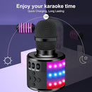 BONAOK Karaoke Microphone for Kids & Adults - Bluetooth Microphones Singing Mic with Disco Lights, Echo Effect, Built-in Speaker Portable Karaoke Player for Party Travel Gifts Q78(Black) by TinyTreasures Baby Boutique