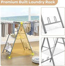 APEXCHASER Clothes Drying Rack Foldable, Metal Laundry Drying Rack Collapsible, Portable Compact Clothes Rack for Sweater Baby Clothes Towel Indoor & Outdoor, Height Adjustable Clothes Airer, Grey by TinyTreasures Baby Boutique