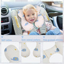 vocheer Baby Neck Pillow(Upgraded),Cotton, Baby Support Pillow, Car Seat Pillows for Newborn, Carseat Head and Body Support, Infant Travel Pillows for Prams, Pushchair, Stroller, Bouncer, Elephant by TinyTreasures Baby Boutique