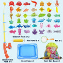 CozyBomB™ Magnetic Fishing Toys Game Set for Kids | Water Table Bathtub Kiddie Pool Party & Pole Rod Net, Plastic Floating Fish Toddler Color Ocean Sea Animals Birthday Age 3 4 5 6 Year by TinyTreasures Baby Boutique