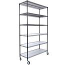 6 Tier 6000Lbs Capacity Nsf Metal Shelf Wire Shelving Unit, Heavy Duty Adjustable Storage Rack With Wheels & Shelf Liners For Commercial Grade Utility Steel Storage Rack by HouseOfZazla