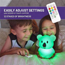 Lumipets Remote Control Silicone Night Light for Kids - Koala Design with 9 Soft Colors & Sleep Timer - Rechargeable, Battery-Operated Lamp for Bedroom | Baby Nursery, Toddler, Girls, Boys by TinyTreasures Baby Boutique