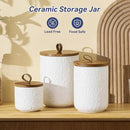 Kitchen Canisters for Countertop, Ceramic Coffee Canisters with Airtight Lids Food Storage Jars Sugar Container for Kitchen Counter Tea, Coffee Beans, Spice (