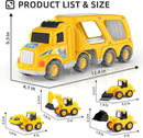 Veslier Construction Truck Toys for Boys Girls Age 1 2 3 4 5 6 Years Old，Carrier Transport Trucks for Kids 1-3 3-5 Year Old，Christmas Birthday Gift Toddler Toys. by TinyTreasures Baby Boutique