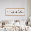 LuZhiQiang Stay Awhile Home Sign Wall Decor 40"X15" Large Solid Wood Frame For Hallway Living Room Entryway Wall Art Hanging (Wood) by CozyNest Decor