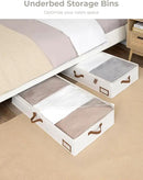 StorageWorks Large Under Bed Storage Containers with Handles and Label Holder, 2 Pack Ultra-thick Fabric Underbed Bins, Closet Organizer for Clothes, Blankets, Sweater by CozyNest Decor