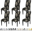 JQinHome Dining Chair Slipcover, High Stretch Removable Washable Chair Seat Protector Cover Set of 6,Chair Covers for Dining Room, Kitchen,Home Party,Wedding Ceremony(Luxe Black, 6PC) by CozyNest Decor
