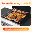 2-Burner Propane Gas BBQ Grill with Porcelain-Enameled Cast Iron Grates, Baking Sheet, 2 Foldable Side Tables, 24,600 BTU Stainless Steel Grill for Outdoor Camping Barbecue Grilling Backyard Cooking by GreenHaven Gardens