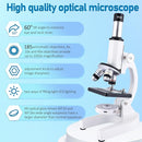 Microscope 40X-2500X Magnification with 4.3-inch Display, Wide-Angle 10X and 25X eyepieces, and Built-in 5-megapixel Camera for School Labs, Animal Husbandry (White) by TinyTreasures Baby Boutique