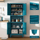 69" Tall Kitchen Pantry Cabinet, Metal Storage Cabinet with 4 Doors and Adjustbale Shelves, Freestanding Cupboards for Dining Room, Living Room, Bathroom by CozyNest Decor