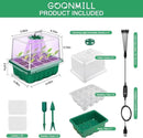 GOONMMILL Seed Starter Tray with Timed Grow Light, 5 Packs Plant Starter Tray Seedling Starter Kit with Humidity Domes Base Indoor Greenhouse Mini Propagator Station for Seeds Growing Starting by GreenHaven Gardens