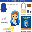 CiyvoLyeen Nativity Scene Craft Kit Christmas Ornaments DIY Kids Craft and Sew Kits for Girls and Boys Educational Beginners Sewing Set by TinyTreasures Baby Boutique
