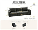 124.8'' Oversized Modular Sofa Comfy Cloud Couch with Storage, Extra Wide Sectional Sofa for Living Room, Covers Washable, 3-Seater, Chenille, Black by CozyNest Decor