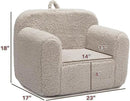 ALIMORDEN Kids Ultra-Soft Snuggle Foam Filled Chair, Toddler Cuddly Sherpa Reading Couch for Boys and Girls, Light Grey by CozyNest Decor
