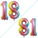 GOER Number 18 Balloons for 18th Birthday Sweet 18 Party Decorations,42 Inch Jumbo Foil Helium 81 Balloons for 81st Birthday Party Decoration (Rainbow) by TinyTreasures Baby Boutique