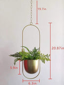 Boho Gold Metal Plant Hanger,Metal Wall and Ceiling Hanging Planter, Modern Planter, Mid Century Flower Pot Plant Holder, Minimalist Planter for Indoor Outdoor Home Decor by GreenHaven Gardens